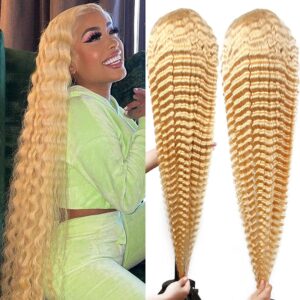 #613 Blonde Deep Wave Human Hair 13x4 Lace Front Wig